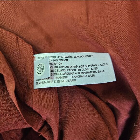 Future Collective Reese Blutstein Off Shoulder Long Sleeve Midi Dress in Rust 14 - Picture 11 of 11